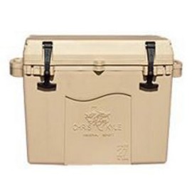 Taiga 27 Quart Cooler: Custom molded Logo, Standard Tan Color